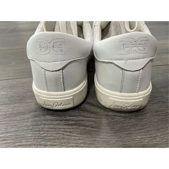 Sam Edelman ETHYL White Leather Lace-Up Sneakers Women's Size 9 Fashion Comfort - Picture 3 of 6